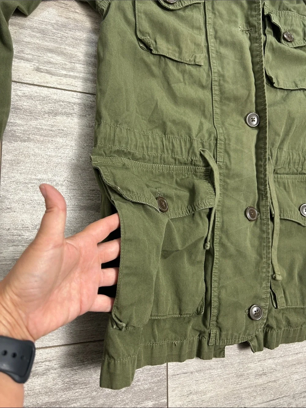 J. Crew Olive Green Field Military Drawstring Utility Jacket